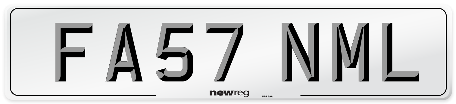 FA57 NML Number Plate from New Reg